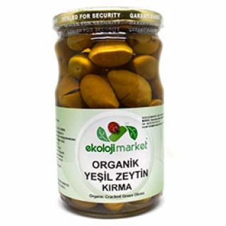 Ekoloji Market Organik Kırma Yeşil Zeytin 320gr