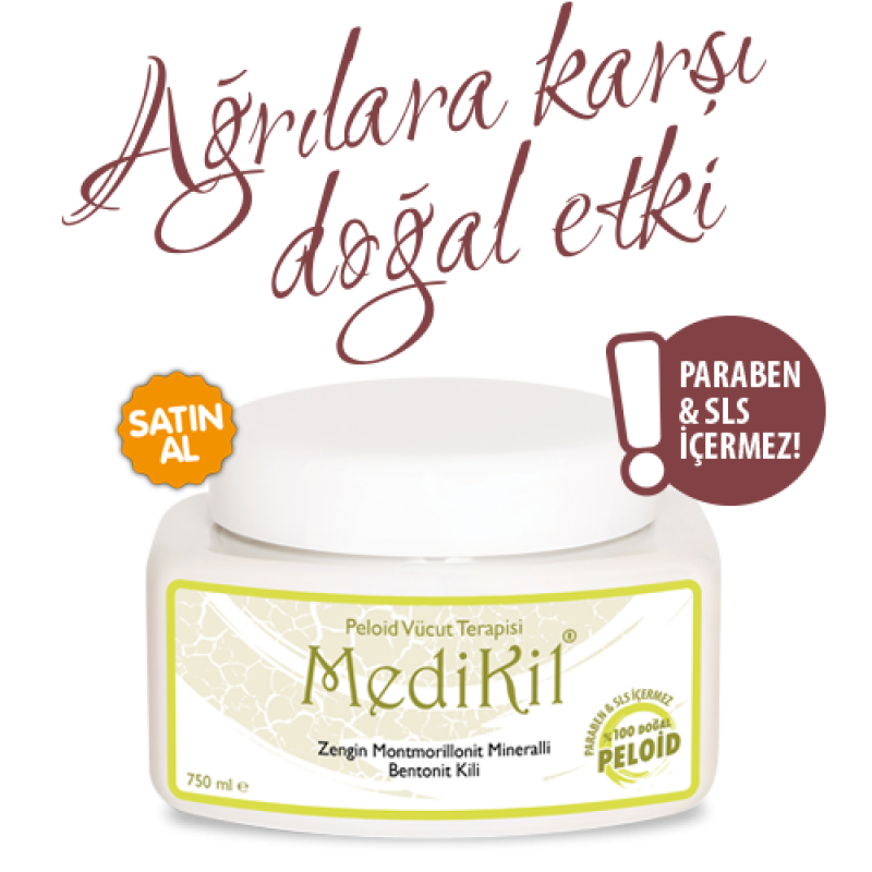 Medikil  Peloid Vücut Terapisi -  Zengin Montmorillonit Mineralli Bentonit Kili  750ml