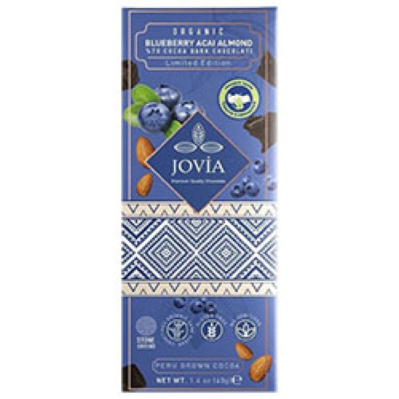 Jovia Organik Çikolata -%70 Bitter Yaban Mersini&Badem&Açai- 40 gr
