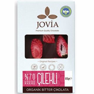 Jovia Organik %70 Bitter Çikolata (Çilekli) 85g