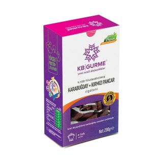 KB Gurme Glutensiz & Vegan  Flizlendirilmiş Karabuğday + Kırmızı Pancar Makarna Rigatoni Makarna 200 gr