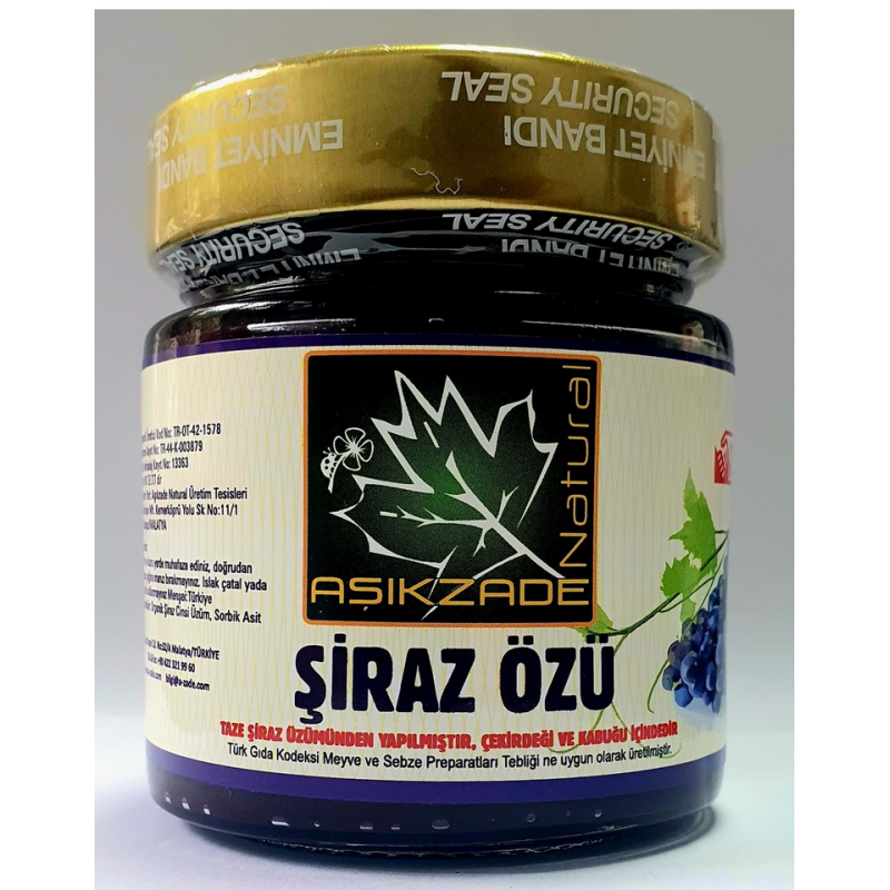 Aşıkzade Doğal  Çekirdekli Kara Üzüm Özü (Şiraz Özü) 244ml (300gr)