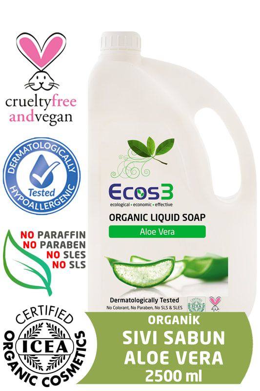 Ecos3 Organik Sıvı Sabun Beyaz Aloe Vera  (2500ml)