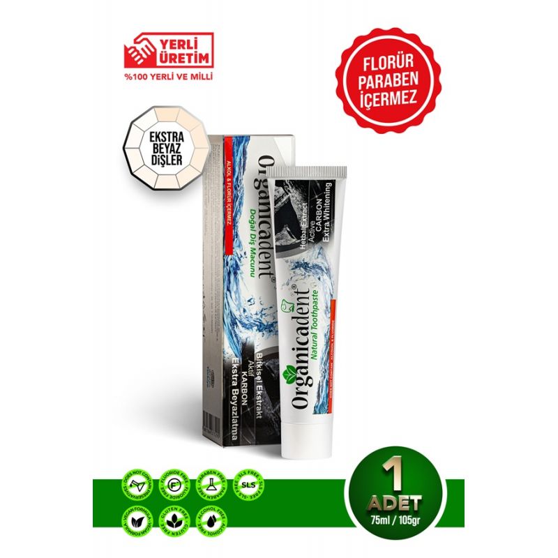 Organicadent Aktif Karbonlu Diş Macunu 75 ML