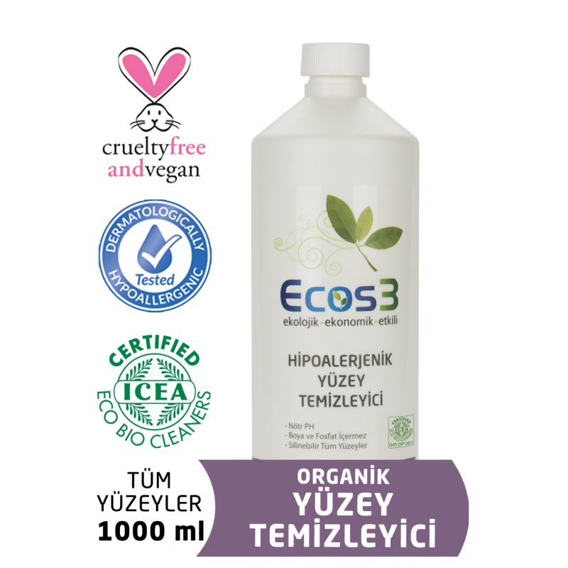 Ecos3 Organik Hipoalerjenik Yüzey Temizleyici 1000 ml