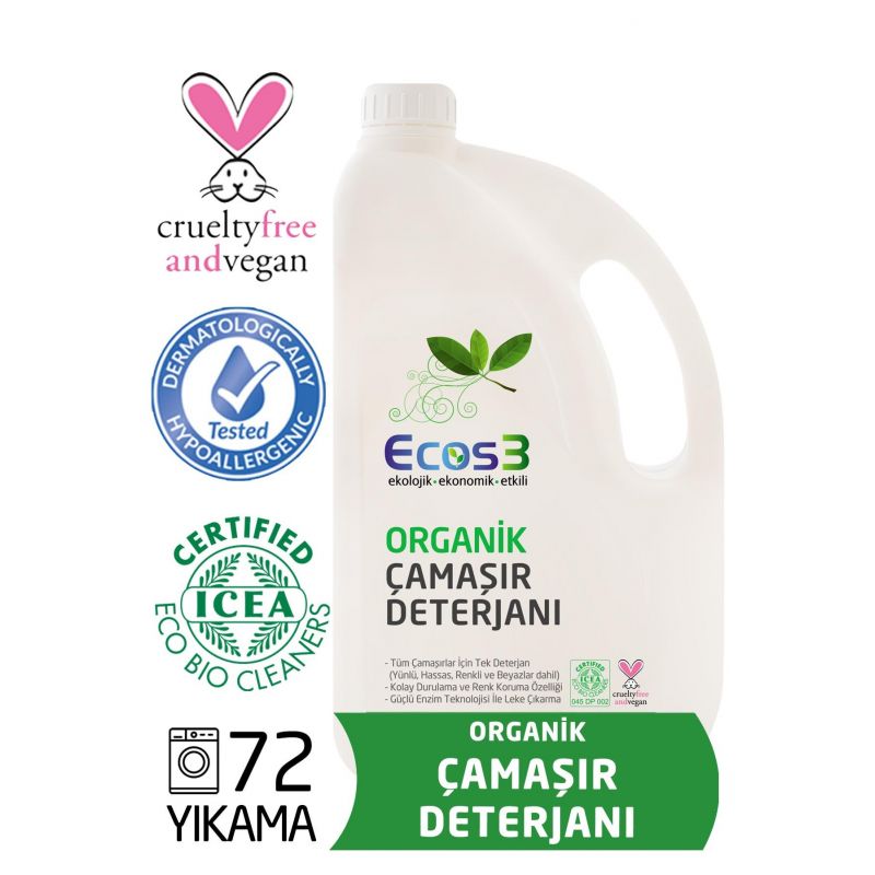 Ecos3 Ekolojik Sıvı Çamaşır Deterjanı  2500 ml (72 Yıkama)