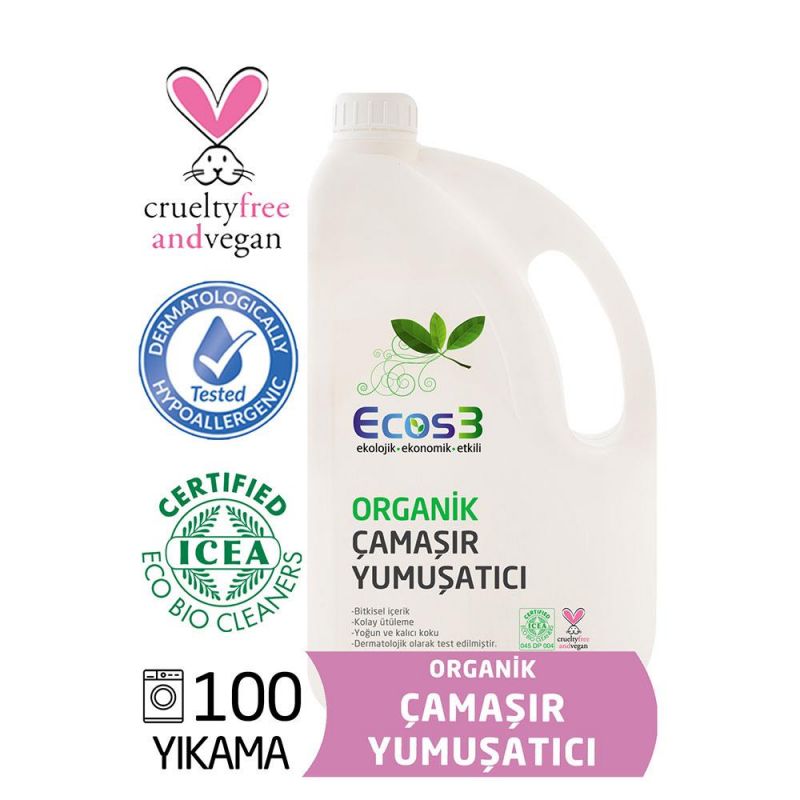 Ecos3 Ultra Konsantre Bitkisel Çamaşır Yumuşatıcı 2500 ml.